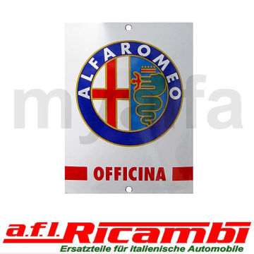 Emailleschild "Alfa Romeo Officina" 90 x 120 mm