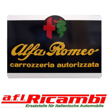 Emailleschild "Alfa Romeo Carrozzeria Autorizzata"  800 x 550 mm