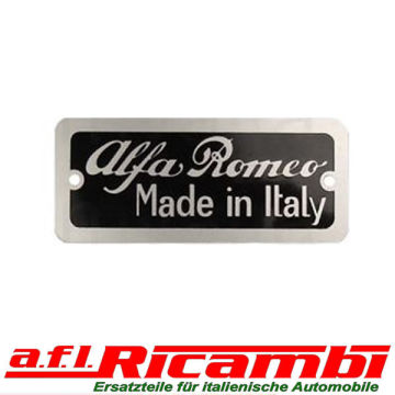 Schild " Alfa Romeo made in Italy "