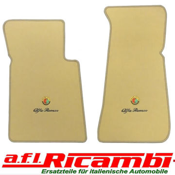 Fußmattensatz mit Emblem beige Alfa Spider Bj.1970 - 1993