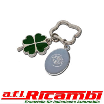 Schlüsselanhänger Alfa Romeo mit Logo und Kleeblatt