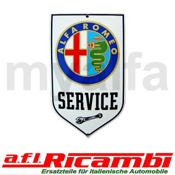 Emailleschild "Alfa Romeo Service"  85 x 145 mm